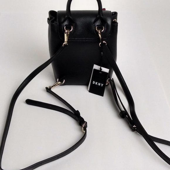 DKNY Backpack Small Leather Lex Convertible Butterfly Book Bag - Black main image 8